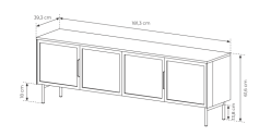 Szafka RTV 181 cm szerokości z led LUMENO 4