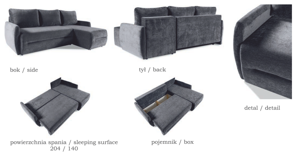 Uniwersalna rogówka z chudymi bokami z funkcją spania TANGO 1