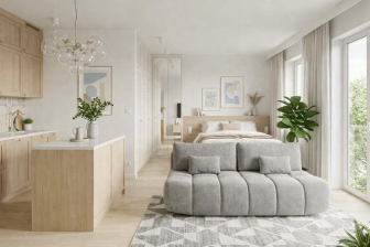 Zgrabna sofa z funkcją spania SOFINO 33 Zgrabna sofa do salonu z funkcją spania codziennego