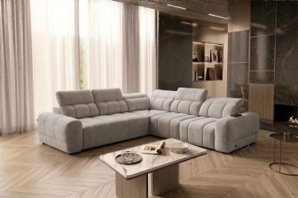 Nowoczesna i wygodna sofa rogowa rozkładana z adapterem USB