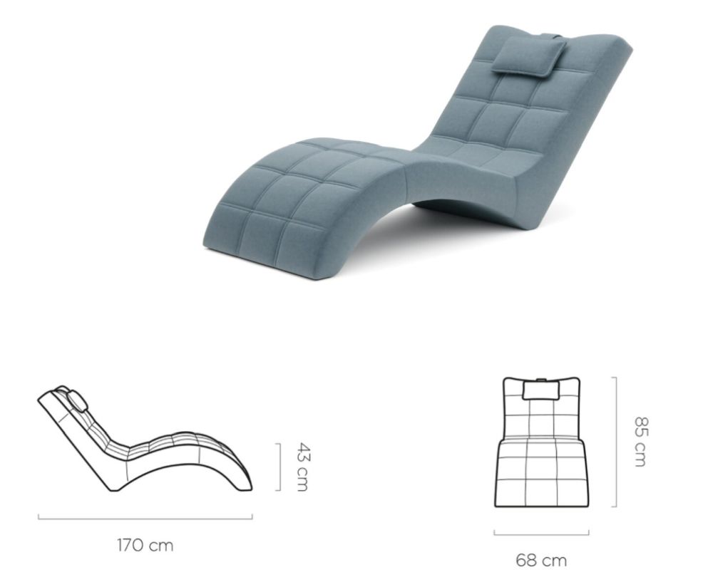 Ekskluzywny szezlong z przeszyciami LARENS 8 Ekskluzywny szezlong z przeszyciami LARENS 6