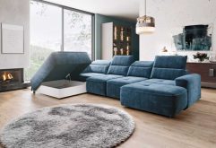 Elektryczna sofa w kształcie podkowy z funkcją spania LORANO 3 1