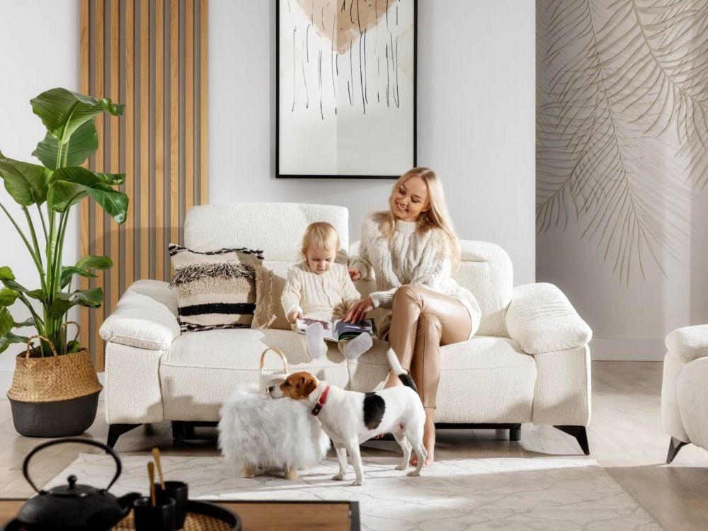 Kanapa elektryczna 2 osobowa GRECO 2 Ekskluzywna kanapa z elektrycznie wysuwanym podnóżkien