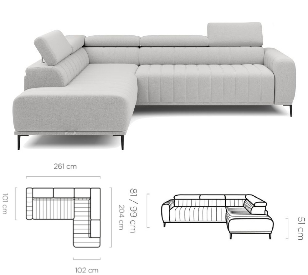 Kanapa narożna stelaż włoski AURELIO 11 Kanapa narożna stelaż włoski AURELIO 7