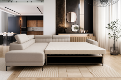 Kanapa narożna stelaż włoski AURELIO 4 Ekskluzywna kanapa narożna stelaż włoski do spania codziennego