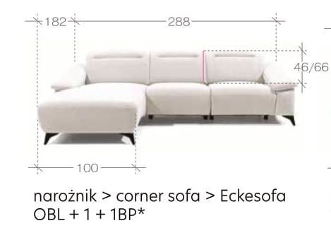 Kompaktowy narożnik z elektrycznym podnóżkiem i systemem relaks GRECO 2 7