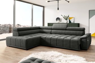 Modernistyczny narożnik z elektrycznie sterowanym siedziskiem DORADO 27 Modernistyczny narożnik z elektrycznie wysuwanym siedziskiem