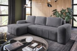 Szary narożnik do spania i salonu