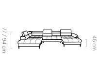 Narożnik U z funkcją spania i regulacją oparć ETERNO 10 Narożnik U z funkcją spania i regulacją oparć ETERNO 9