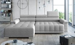 Narożnik z elektrycznym rozkładaniem CRESCENDO 1 2 Ekskluzywny narożnik pikowany z elektrycznym rozkładaniem z regulowanymi zagłówkami