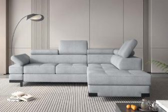 Narożnik nowoczesny z funkcją spania EVEREST 2 924 Ultranowoczesny narożnik z funkcją spania codziennego w stylu loftowym