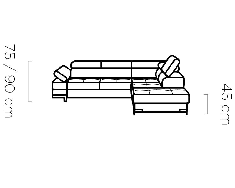 Narożnik nowoczesny z funkcją spania EVEREST 2 3