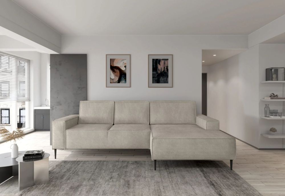 Narożnik z funkcją spania HESTIA 1 Nowoczesny narożnik na wysokich nogach z funkcją codziennego spania