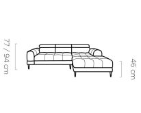 Narożnik z funkcją spania wybór głębokości siedzisk VERANO 1 6