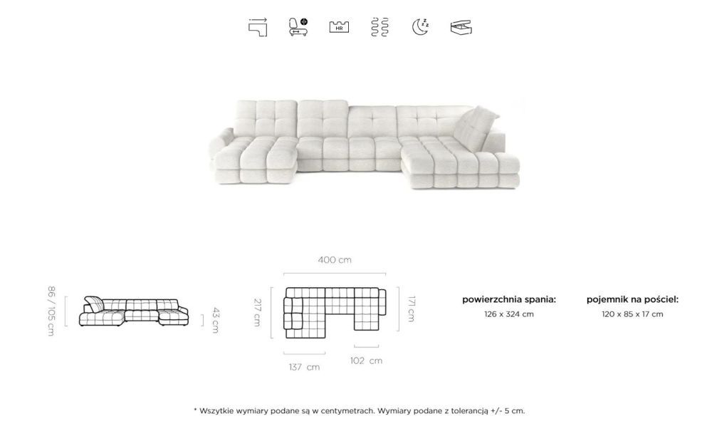 Rogówka podkowa elektrycznie rozsuwana do spania PRESTIGE 3 5