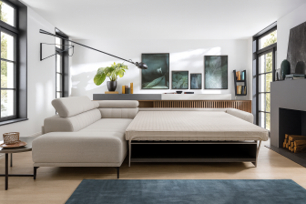 Rogówka ze stelażem włoskim powierzchnia spania 140x200 AURELIO 4 Duża rogówka stelaż włoski do spania codziennego