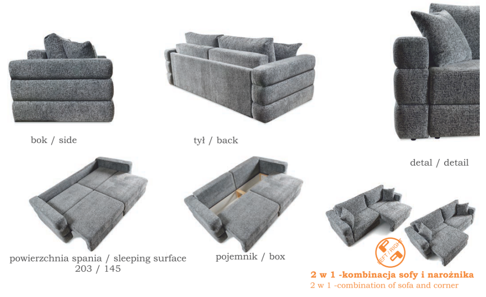 Rozkładana kanapa narożnik w jednym ADRIATICA 3 Rozkładana kanapa narożnik w jednym ADRIATICA 1