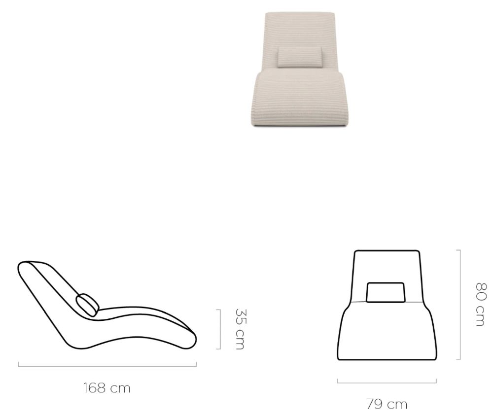 Szezlong sztruks 80cm AGATA 1