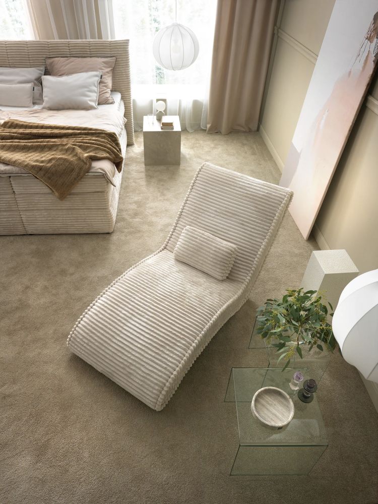 Szezlong sztruksowy jednoosobowy