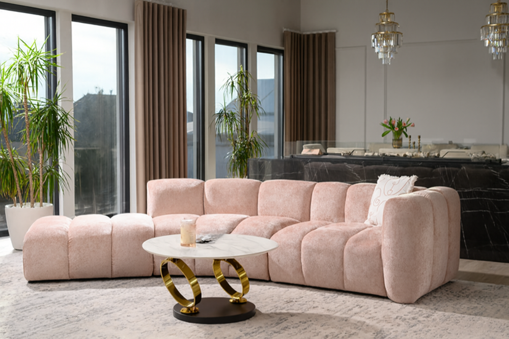 Wygięta sofa nierozkładana AULA 4 1 Wygięta sofa nierozkładana klasy premium