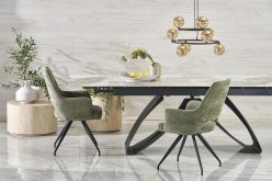 Fantastyczny stół rozkładany z blatem biały marmur 180-260 HILARIO 2 Fantastyczny stół rozkładany z blatem biały marmur 180-260 HILARIO 1