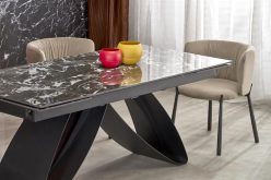 Fenomenalny stół rozkładany z czarnym marmurem 180-260 HILARIO 8 Fenomenalny stół rozkładany z czarnym marmurem 180-260 HILARIO 6