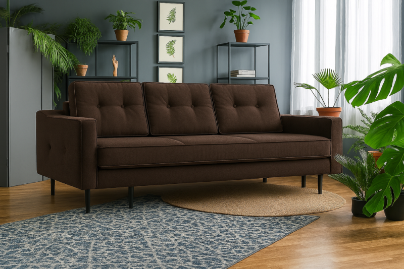 W jakim wnętrzu sprawdzi się kanapa kakaowa do salonu? ☕ 45 Kanaoa kakao z funkcją spania