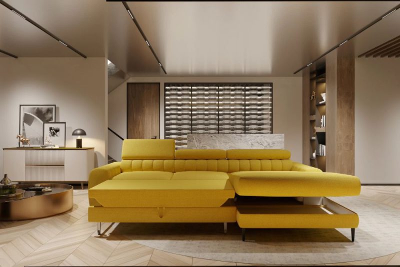 Dlaczego narożnik ze skrzynią na pościel to naprawdę najlepszy wybór do nowoczesnego salonu? 🛋️ 52 Nowoczesna kanapa narożna ze skrzynią na pościel