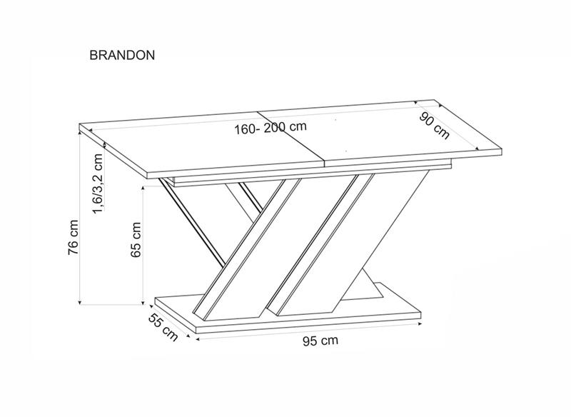 Atrakcyjny stół rozkładany 160-200 BRANDON 9 Atrakcyjny stół rozkładany 160-200 BRANDON 5