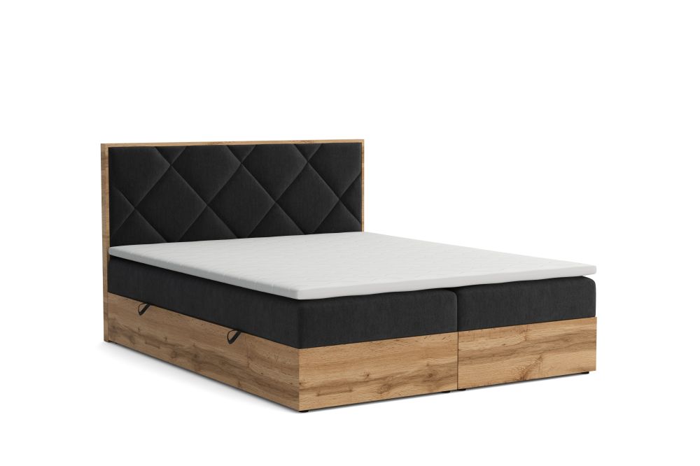 Łóżko kontynentalne z dwoma skrzyniami 180x200 HARDWOOD 3 Łóżko kontynentalne z dwoma skrzyniami 180x200 HARDWOOD 1