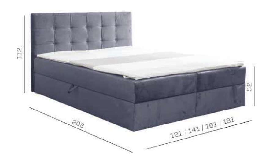Łóżko kontynentalne z topperem i materacem 140x200 SYDNEY 3 Łóżko kontynentalne z topperem i materacem 140x200 SYDNEY 1