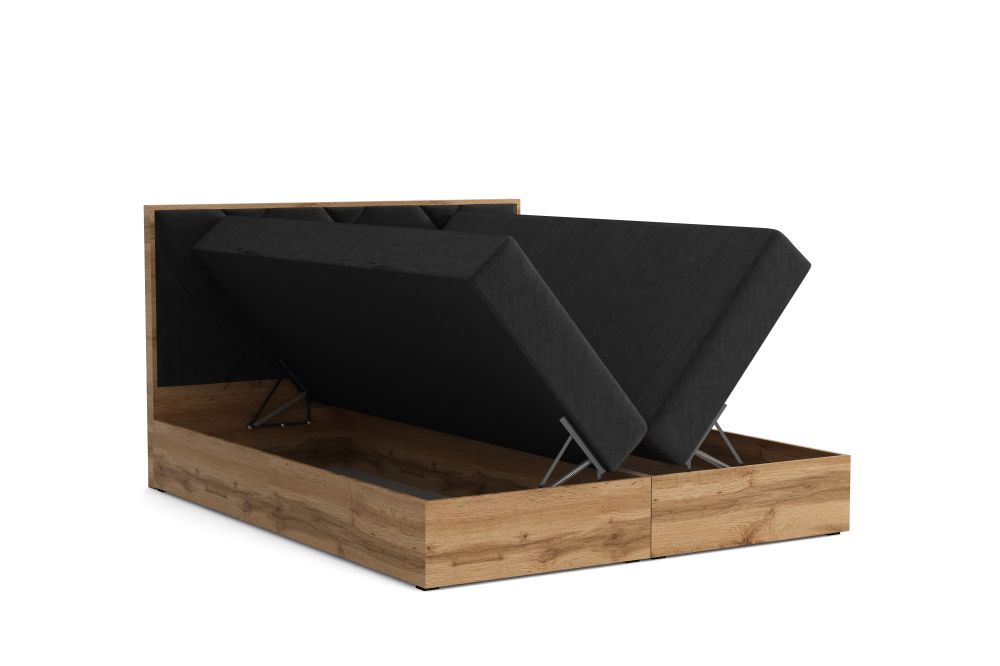 Łóżko kontynentalne ze skrzynią i materacami 140x200 HARDWOOD 3 Łóżko kontynentalne ze skrzynią i materacami 140x200 HARDWOOD 1