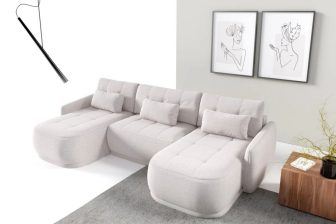 Modna rogówka U z funkcją spania LaVanto 2 37 Modna rogówka U do salonu z funkcją spania