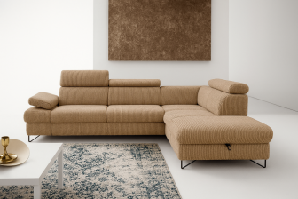 Salonowy narożnik kakakowy z funkcją spania