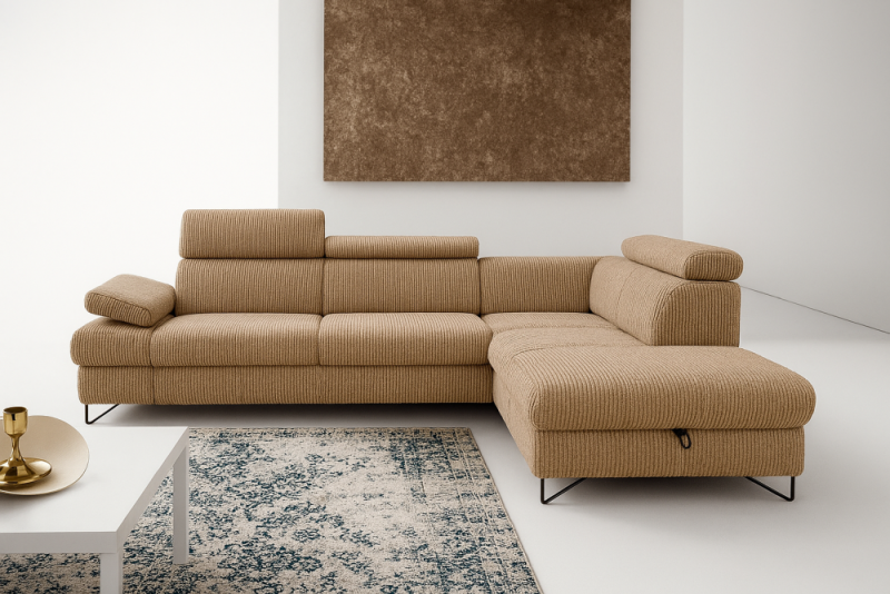 Jak wybrać narożnik kakaowy do wymarzonego wnętrza? ☕ 27 Salonowy narożnik kakakowy z funkcją spania