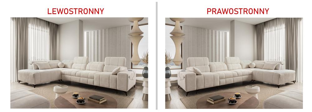 Narożnik z elektrycznymi dodatkami i funkcją spania DOLCE 11 36 Narożnik z elektrycznymi dodatkami i funkcją spania DOLCE 11 12