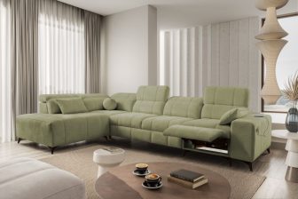 Narożnik z elektrycznymi gadżetami i funkcją spania DOLCE 11 MIX 8 Drogi narożnik z elektrycznymi gadżetami i z funkcją spania