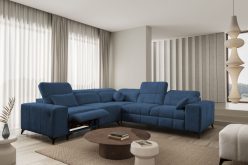 Narożnik z funkcją spania z gniazdem USB i elektrycznym podnóżkiem DOLCE 3 MIX 15 Nowoczesny narożnik z elektrycznym podnóżkiem