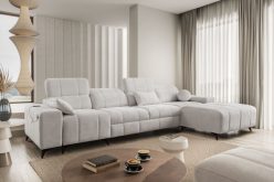 Narożnik z funkcją spania i USB DOLCE 12 19 Elegancki długi narożnik do salonu z funkcją spania