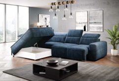 Duży narożnik ze skrzynią na pościel