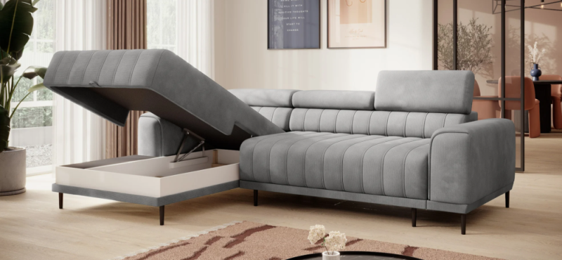 Dlaczego narożnik ze skrzynią na pościel to naprawdę najlepszy wybór do nowoczesnego salonu? 🛋️ 51 Nowoczesny narożnik ze skrzynią na pościel