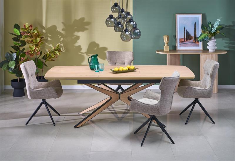 Naturalny stół rozkładany z nogami typu pająk 160-220 JAMES 1 Stół rozkładany z nogami typu pająk