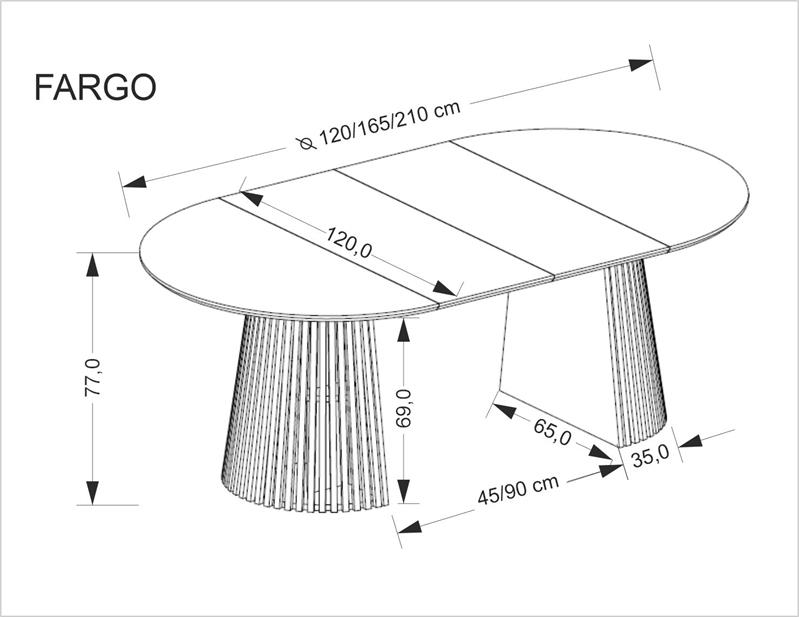 Niesamowity okrągły stół rozkłaany do owala 120-210 FARGO 11 Niesamowity okrągły stół rozkłaany do owala 120-210 FARGO 10