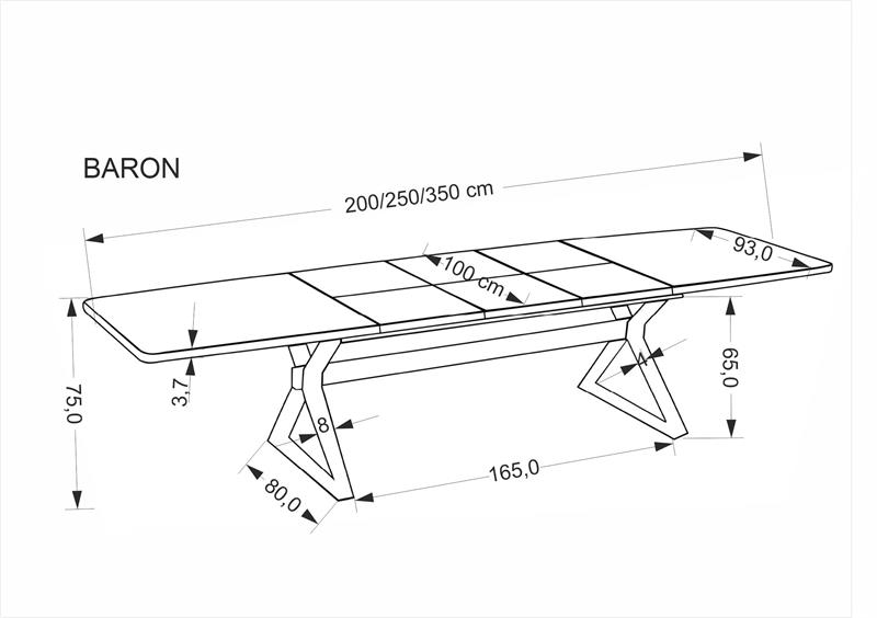 Olbrzymi stół rozkładany orzech 200-350 BARON 14 Olbrzymi stół rozkładany orzech 200-350 BARON 10