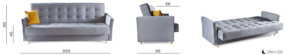 Pikowana wersalka z funkcją spania codziennego POLA 6