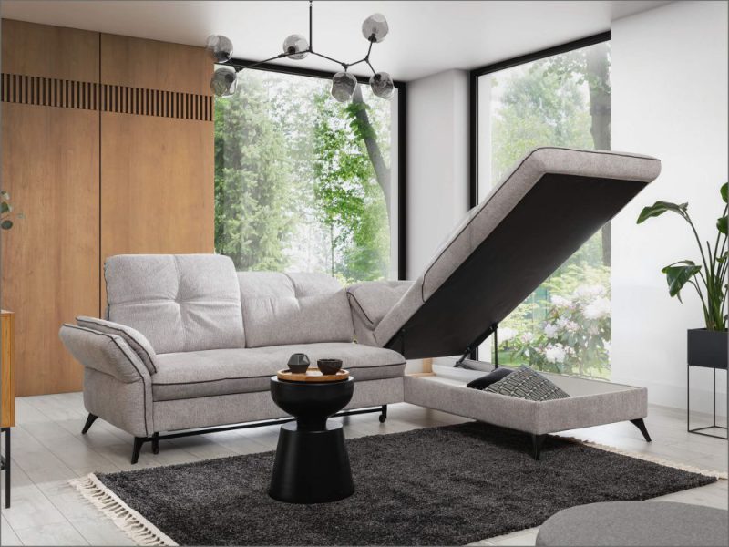 Dlaczego narożnik ze skrzynią na pościel to naprawdę najlepszy wybór do nowoczesnego salonu? 🛋️ 47 Wygodna rogówka ze skrzyniami na pościel