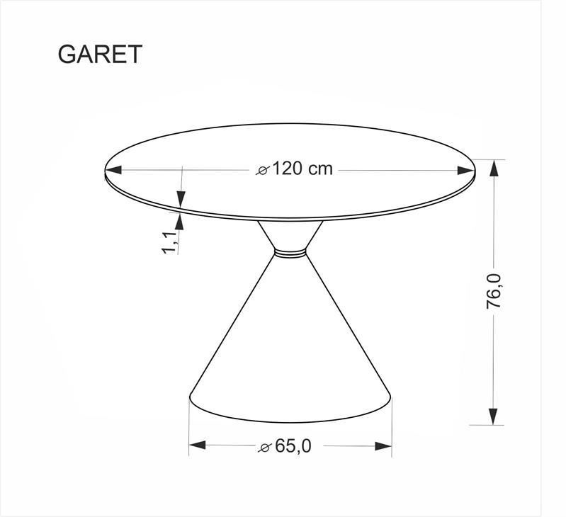 Stół klepsydra biały marmur z czarną podstawą 120 GARET 8 Stół klepsydra biały marmur z czarną podstawą 120 GARET 6