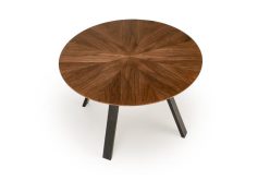 Stylowy stół okrągły orzech z czarnymi nogami 120 DANILO 9 Stylowy stół okrągły orzech z czarnymi nogami 120 DANILO 5