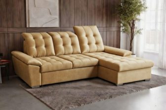 Czarujący narożnik z funkcją spania ADVOCATE 1 2 Złoty czarujący narożnik z funkcją spania codziennego