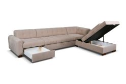 Długa sofa narożna ze stałym oparciem ROYAL 2 3